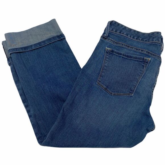 BANANA Republic Stretch Blue Cuff Cropp Jeans 28/6 - Picture 9 of 11